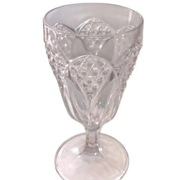 Vintage Imperial Tulip & Cane Glass Goblet #9 Pecorah Malvern Clear Glass EAPG - Picture 2 of 9